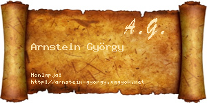 Arnstein György névjegykártya